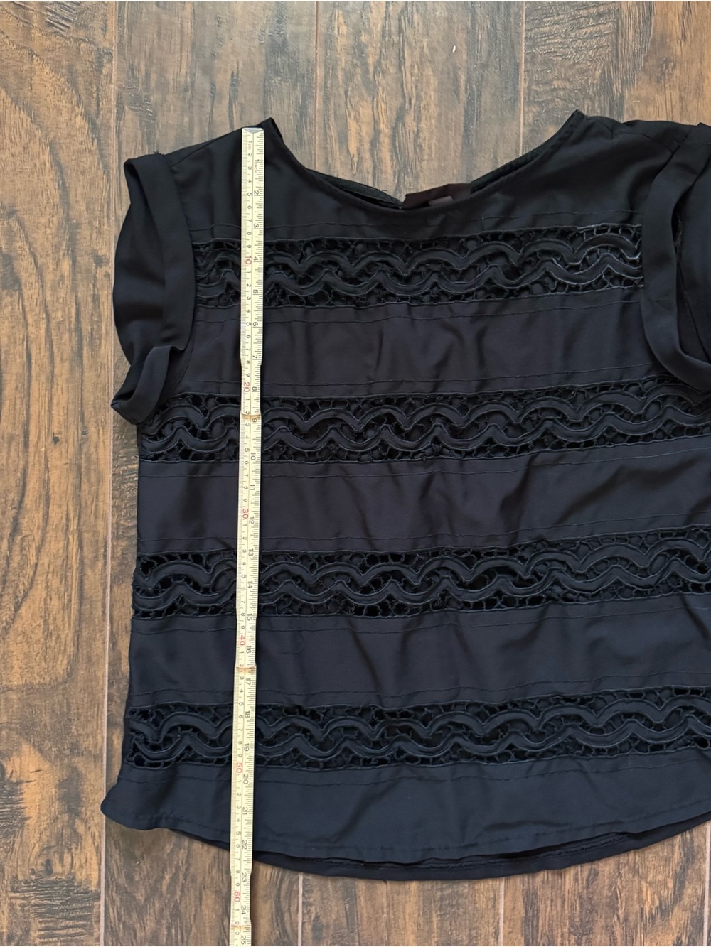 Dana Buchman Medium Black Lace Sleeveless Blouse - Picture 5 of 7